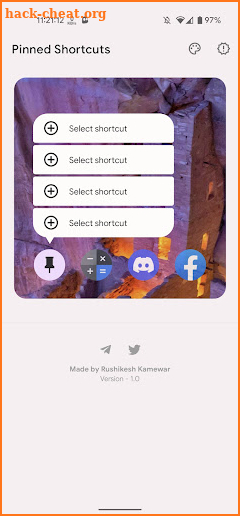 Pinned Shortcuts screenshot