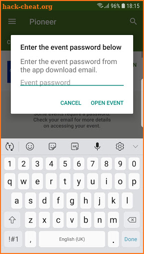 Pioneer Events screenshot