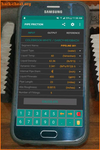 Piping Friction Loss Calculator screenshot