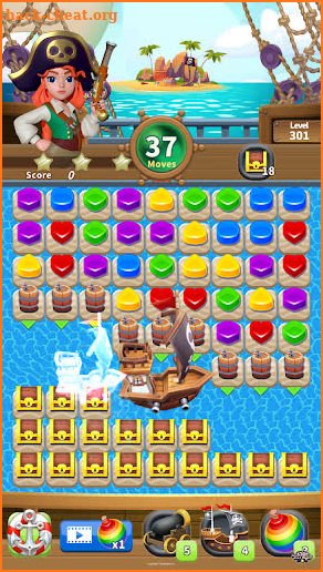 Pirate Jewel Quest - Match 3 Puzzle screenshot