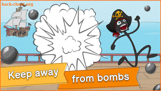 Pirate survival: Bomb edition. Stickman like game screenshot