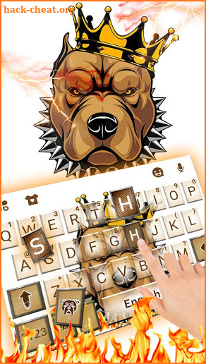Pitbull King Fire Keyboard Theme screenshot