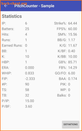 Pitching Counter / Stats Tracker screenshot
