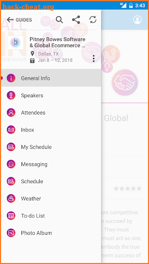 Pitney Bowes Global Events screenshot