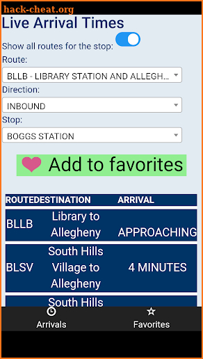 Pittsburgh Port Authority Bus Tracker screenshot