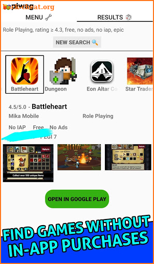 Piwag - Improved Search Engine for the Play Store screenshot