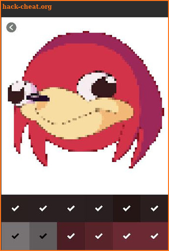 Pixel art Coloring by numbers for knuckles screenshot