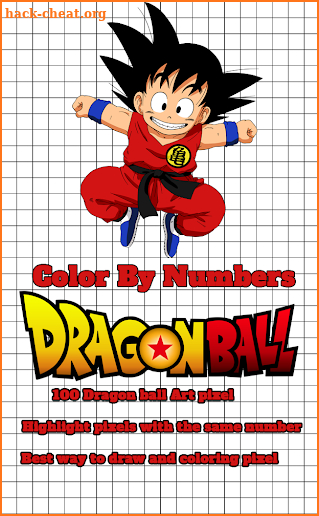 Pixel Art Dragon ball Color by Number screenshot