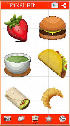 Pixel Art Food Color By Number Burger Game screenshot