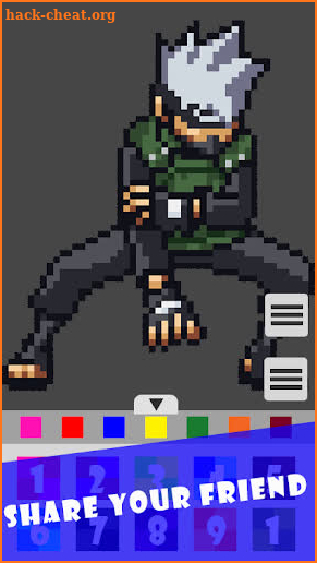 Pixel Art Kakashi Coloring Game screenshot