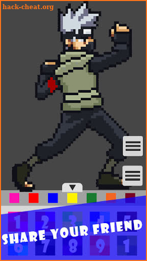 Pixel Art Kakashi Coloring Game screenshot