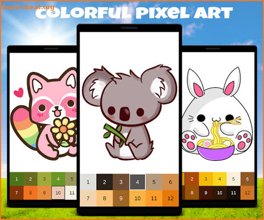 Pixel Art Kawaii Comic Color by Number screenshot