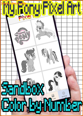 Pixel art Little Pony sandbox Color by number screenshot