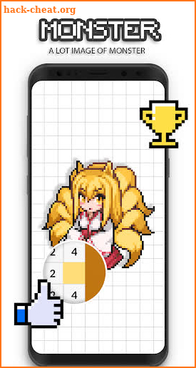 Pixel Art Manga Girl - Number Coloring Books screenshot