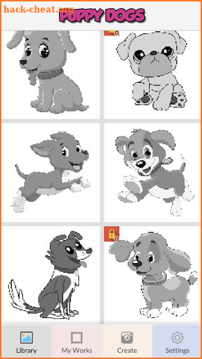 Pixel Art Puppy Dogs - Color By Number screenshot