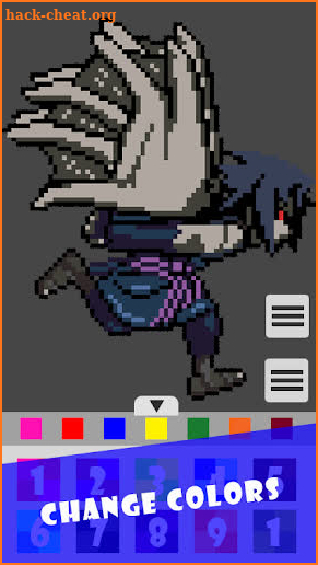 Pixel Art Sasuke Coloring Games screenshot