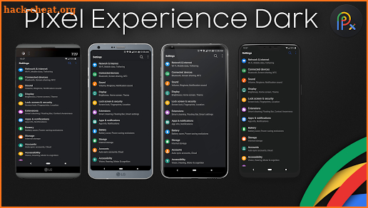 Pixel Experience Theme Dark for LG G7 screenshot