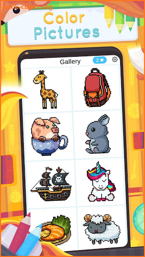 Pixel Fox - Color by Number Family Coloring Book screenshot