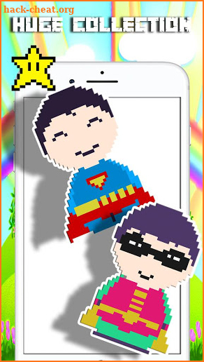 pixelart super heros Coloring by number games screenshot