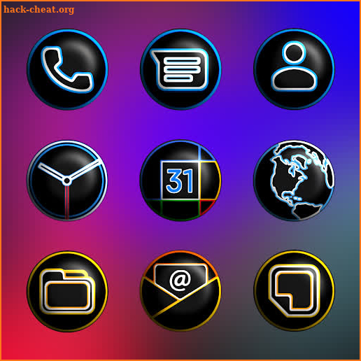 Pixly Dark 3D - Icon Pack screenshot