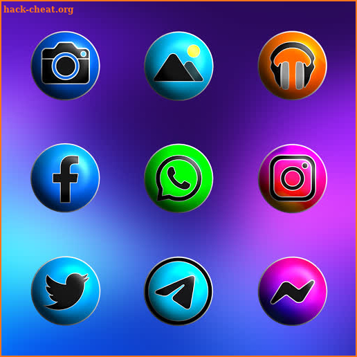 Pixly Fluo 3D - Icon Pack screenshot