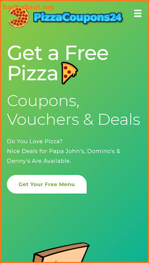 Pizza Coupons & Vouchers - Get a Free Menu Now screenshot