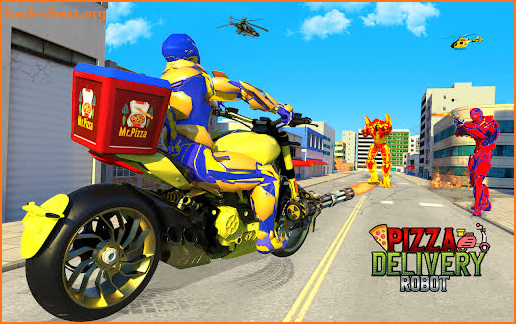 Pizza Delivery Robot Moto Bike Transport Game 2021 screenshot