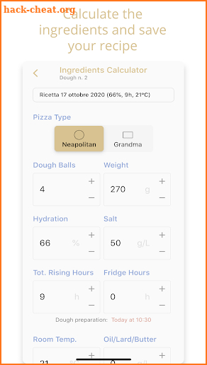 Pizza Dough Calculator screenshot