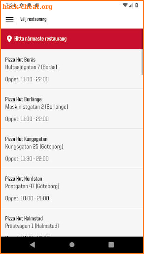 Pizza Hut Sverige screenshot