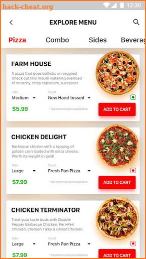 PizzaMenia - Template screenshot