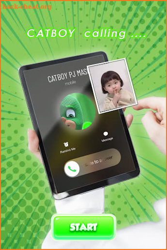 PJ Catboy Green Mask Fake Call screenshot