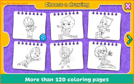 PJ Heros Masks coloring book screenshot