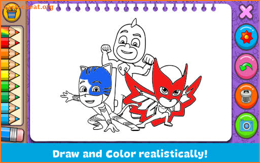 PJ Heros Masks coloring book screenshot