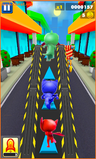 Pj Subway Dash Masks Adventure 3D screenshot