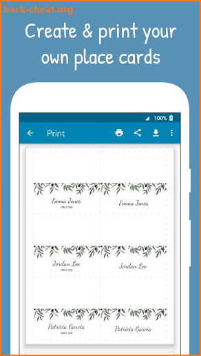 Place Cards: Create and print table cards screenshot