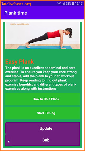 Plank time screenshot