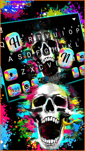 Plash Colorful Skull Keyboard Background screenshot
