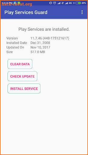 Play Services Update screenshot