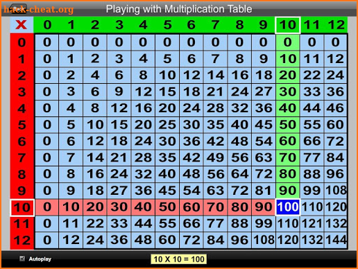 Playing Multiplication Table screenshot