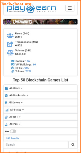 PlayToEarn - Blockchain Games List screenshot