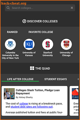 Plexuss International College Application screenshot