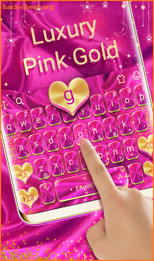 Plush Pink Gold Keyboard Theme screenshot