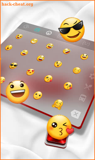 Plush White Red Keyboard Theme screenshot