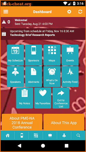 PME-NA Events screenshot