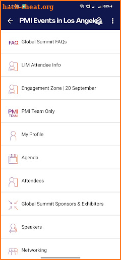 PMI Events screenshot