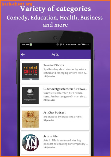 Podcasts and Audiobooks screenshot