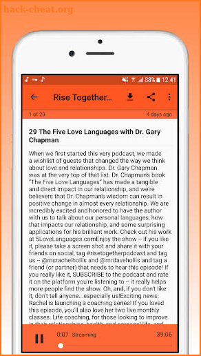Podcasts : RISE Podcast screenshot