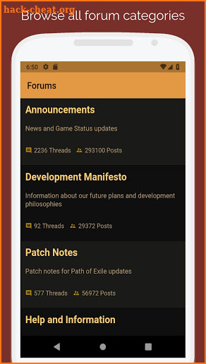PoE Forums Browser screenshot