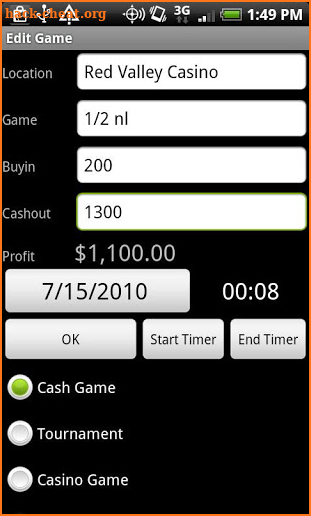 Poker Log screenshot
