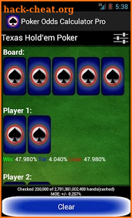 Poker Odds Calculator Pro screenshot